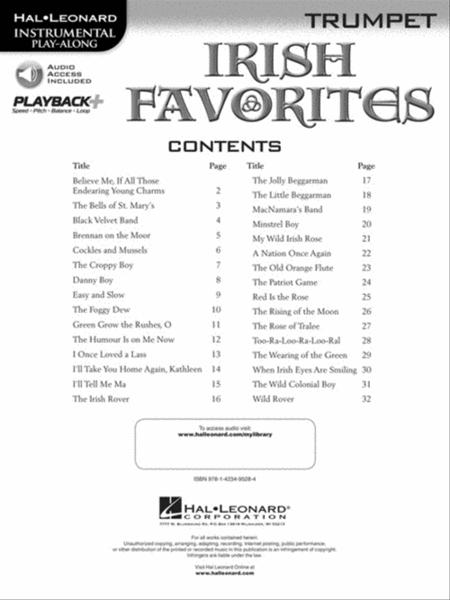 Irish Favorites Trumpet Solo scores gallery preview page 2