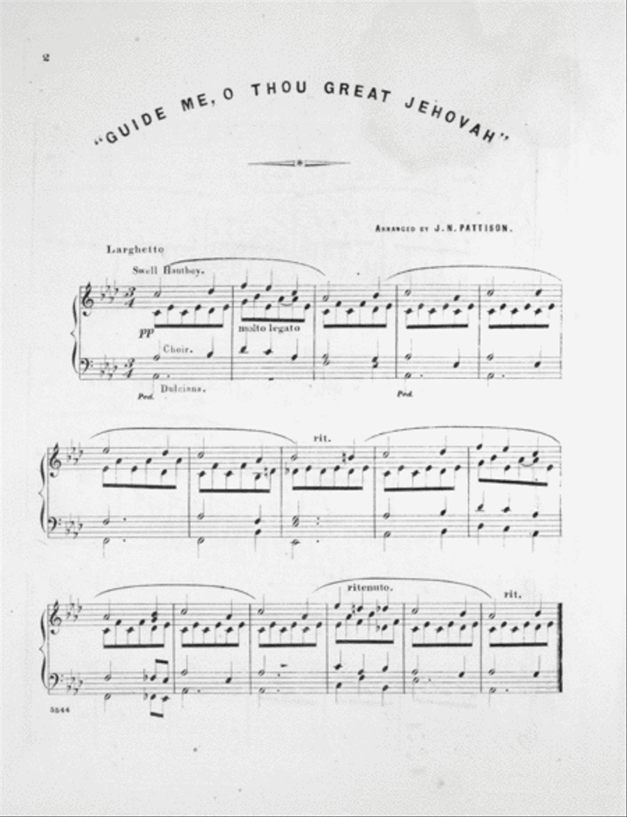 Guide me, O thou Great Jehovah. Hymn. Soprano or Tenor Solo & Quartette 4-Part scores gallery preview page 2