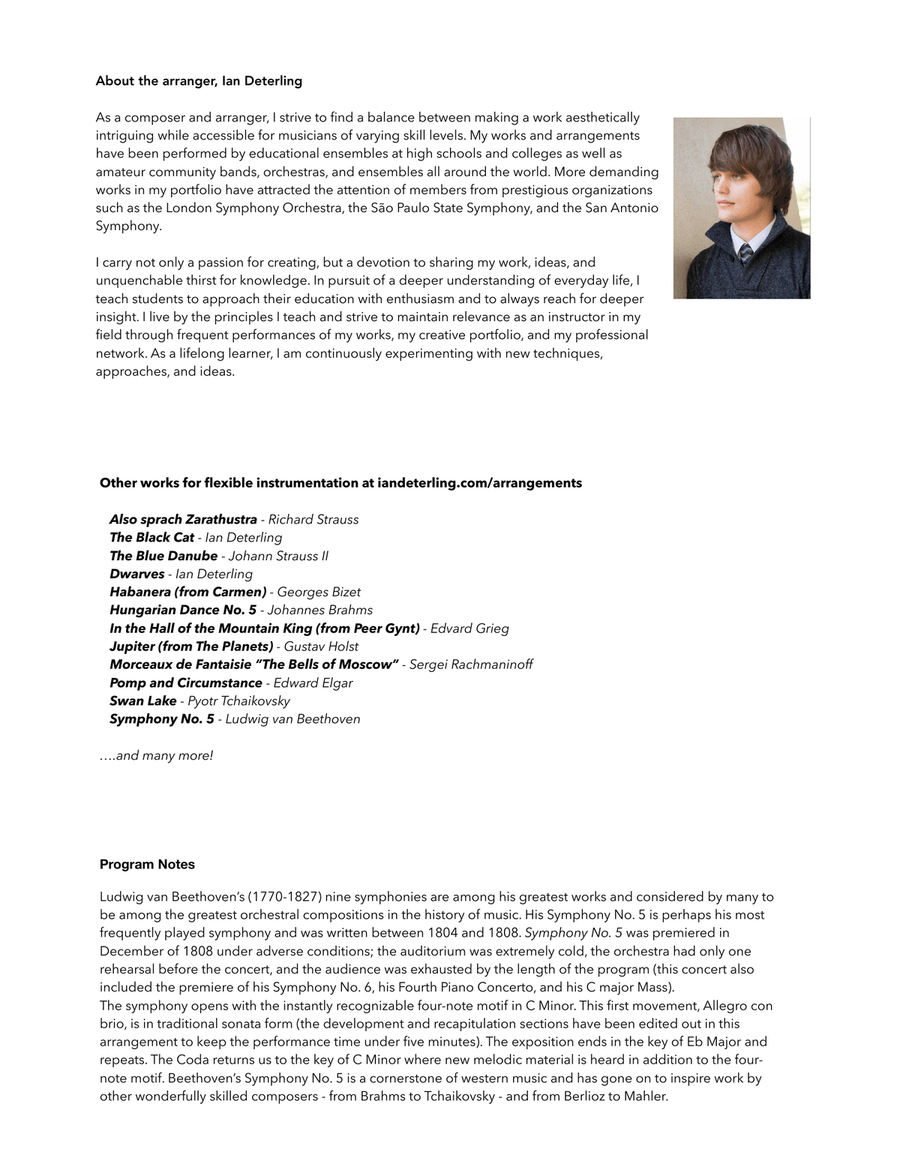 Symphony No. 5 BEETHOVEN (Flexible Instrumentation) Concert Band scores gallery preview page 4