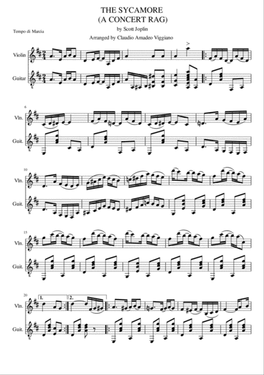 The Sycamore (A Concert Rag) String Duet scores gallery preview page 2