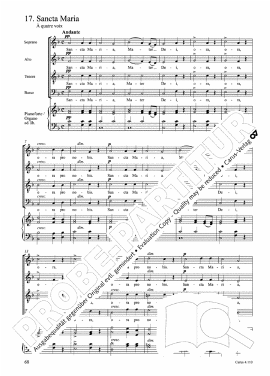 20 Latin Motets (Chants sacres latin/ 20 latein. Motetten) 4-Part scores gallery preview page 69