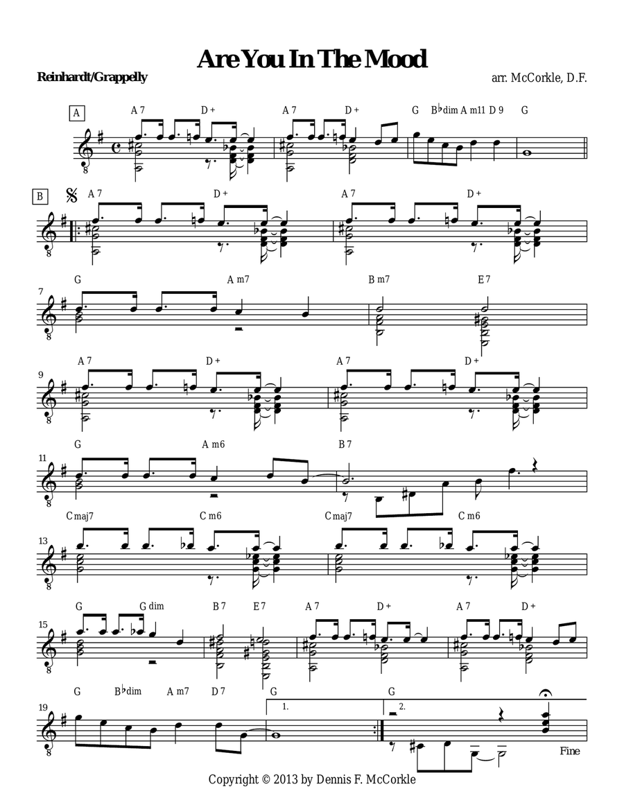 Are You in the Mood Electric Guitar scores gallery preview page 1