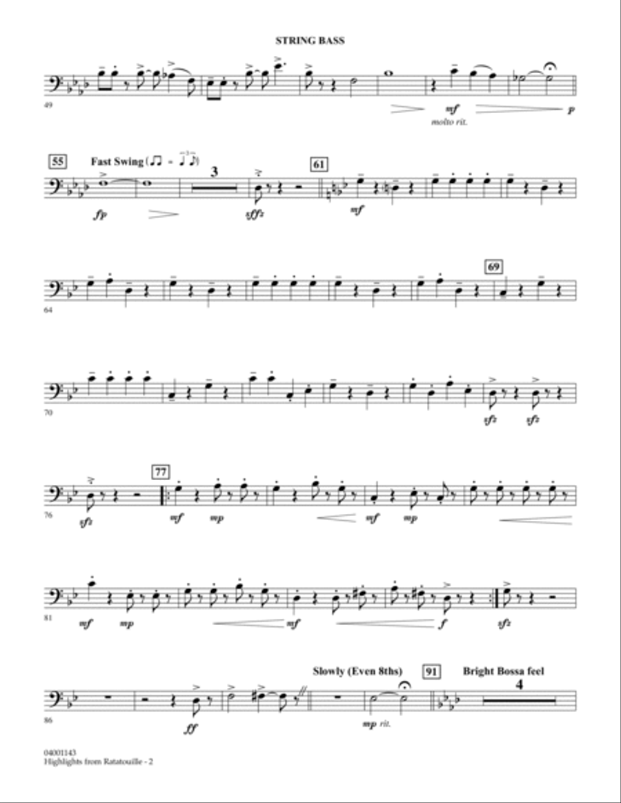 Highlights from Ratatouille - String Bass Double Bass scores gallery preview page 2