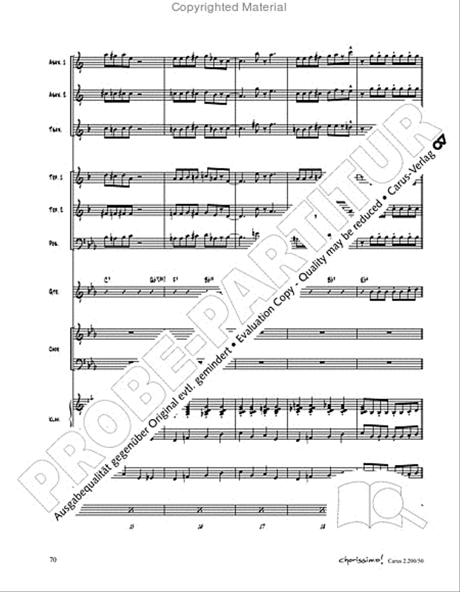 Chorissimo. Instrumentale Begleitarrangements fur Small Bigband, Vol. 3 Big Band scores gallery preview page 68