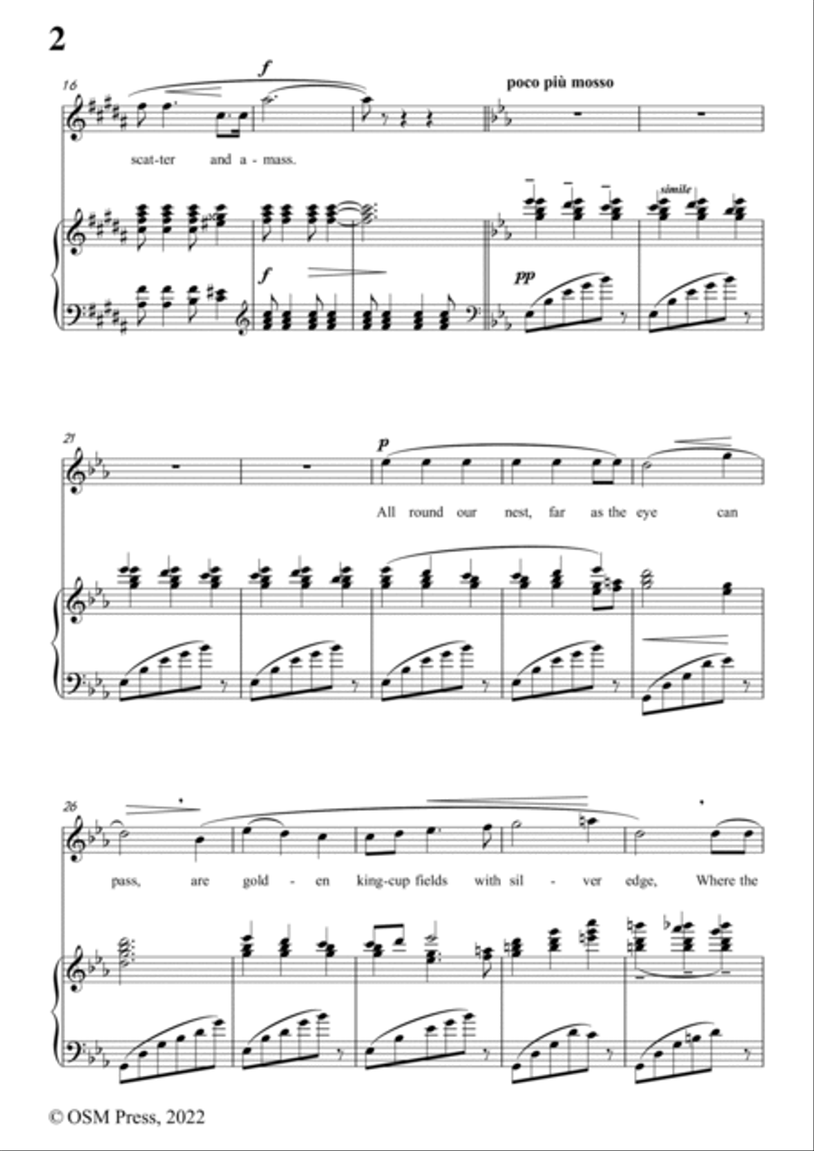 Vaughan Williams-Silent Noon,in B Major,for Voice and Piano Voice Solo scores gallery preview page 4
