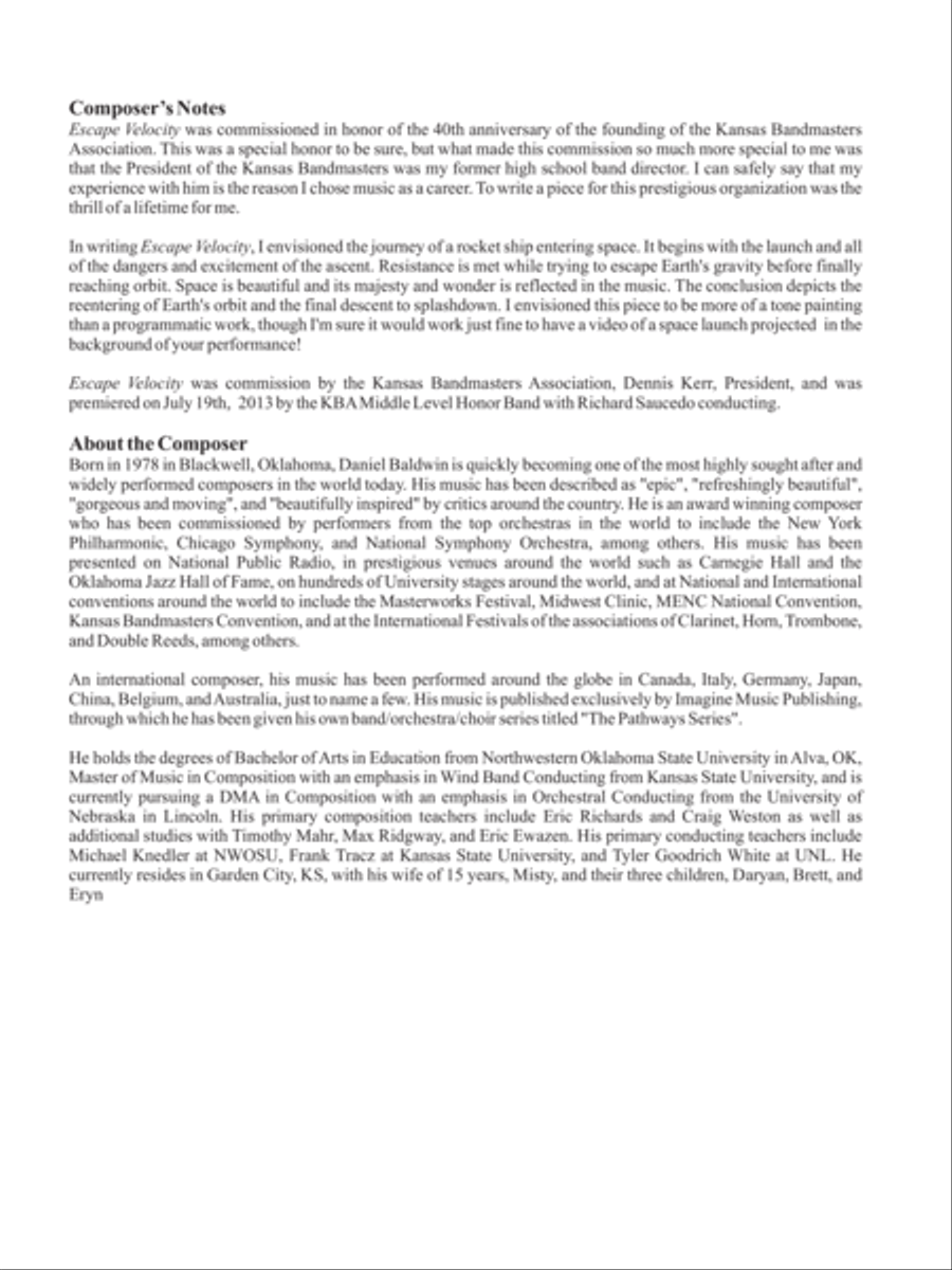 Escape Velocity Concert Band scores gallery preview page 7