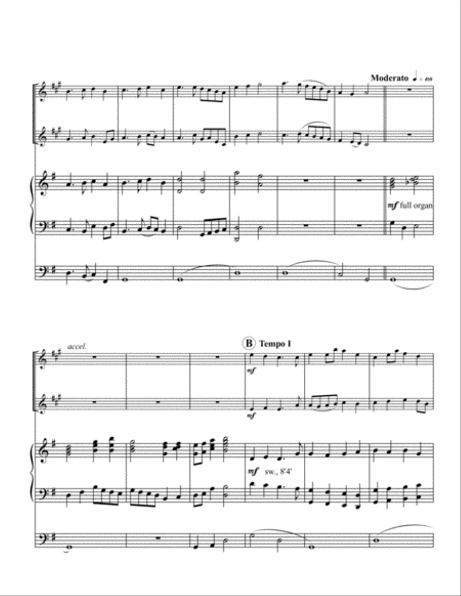 4 Mjestic Hymns Brass Duet scores gallery preview page 2