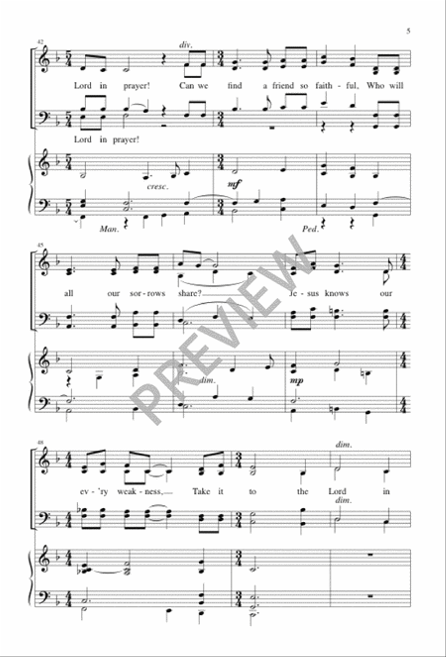 What a Friend We Have in Jesus 4-Part scores gallery preview page 5