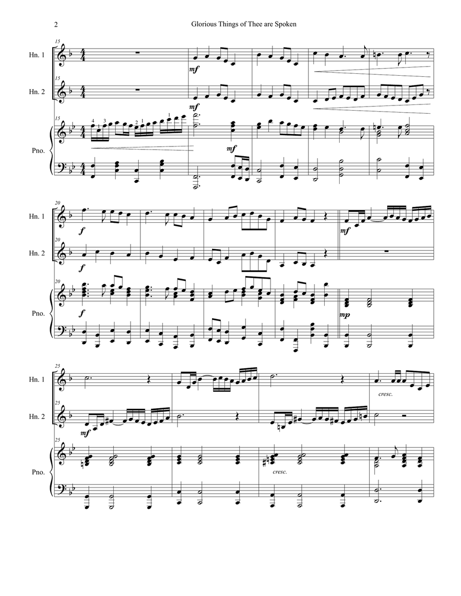 Glorious Things of Thee are Spoken Brass Duet scores gallery preview page 4