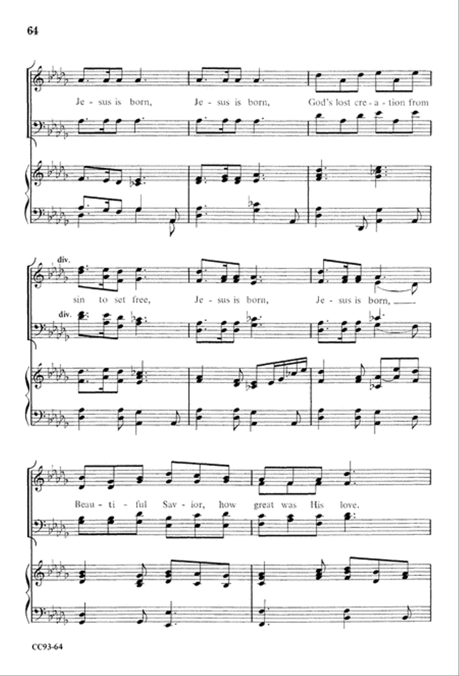 Jesus Is Born Jesus Is Born 4-Part scores gallery preview page 66