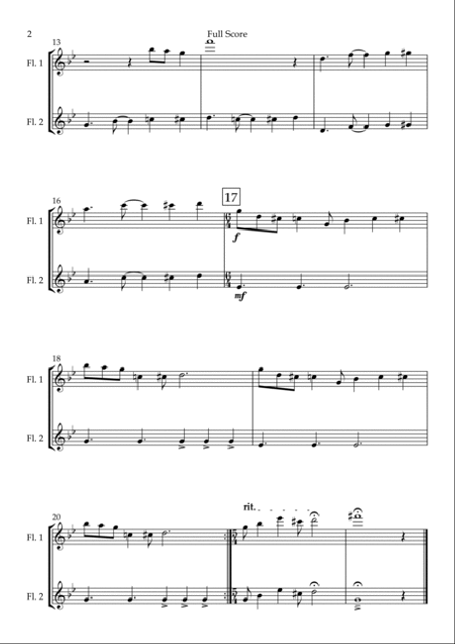 The Incredibles (main Theme) Flute Duet scores gallery preview page 2