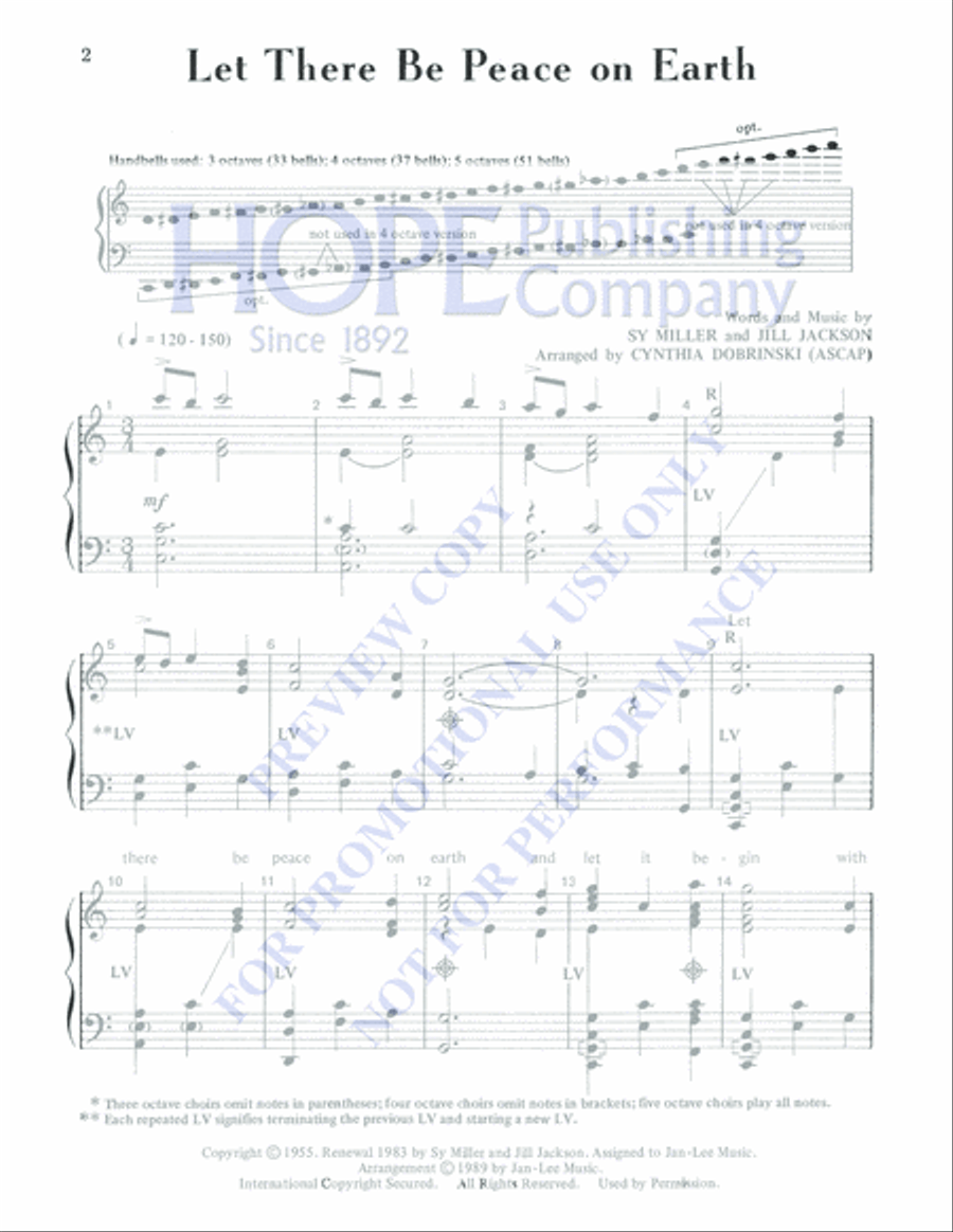 Let There Be Peace on Earth 5-Octaves scores gallery preview page 2