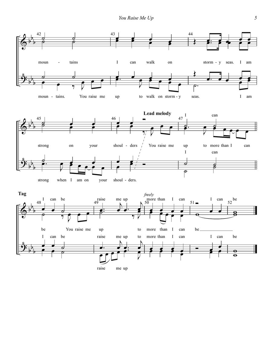 You Raise Me Up SSAA scores gallery preview page 5