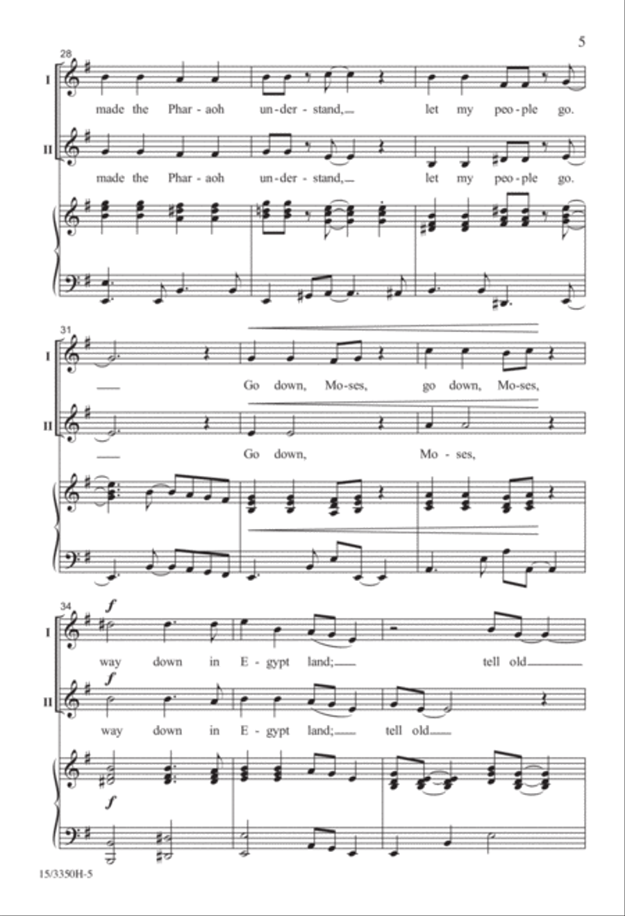 Go Down, Moses 2-Part scores gallery preview page 5