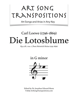 LOEWE: Die Lotosblume (transposed to G minor)