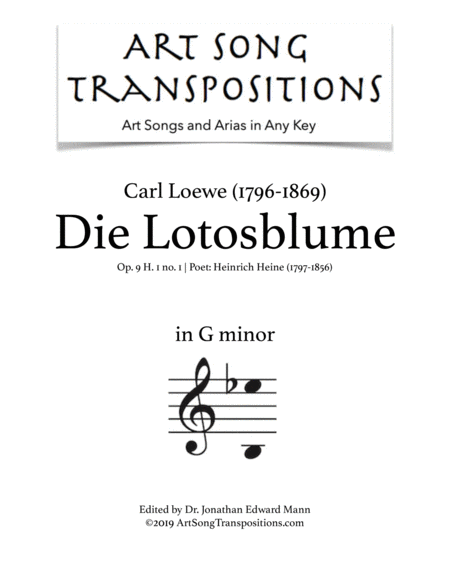 LOEWE: Die Lotosblume (transposed to G minor)