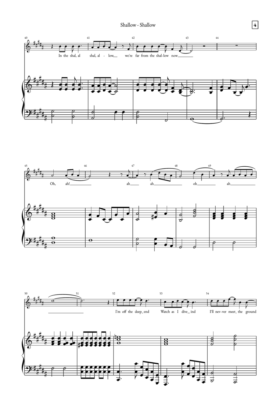 Shallow A Cappella scores gallery preview page 4