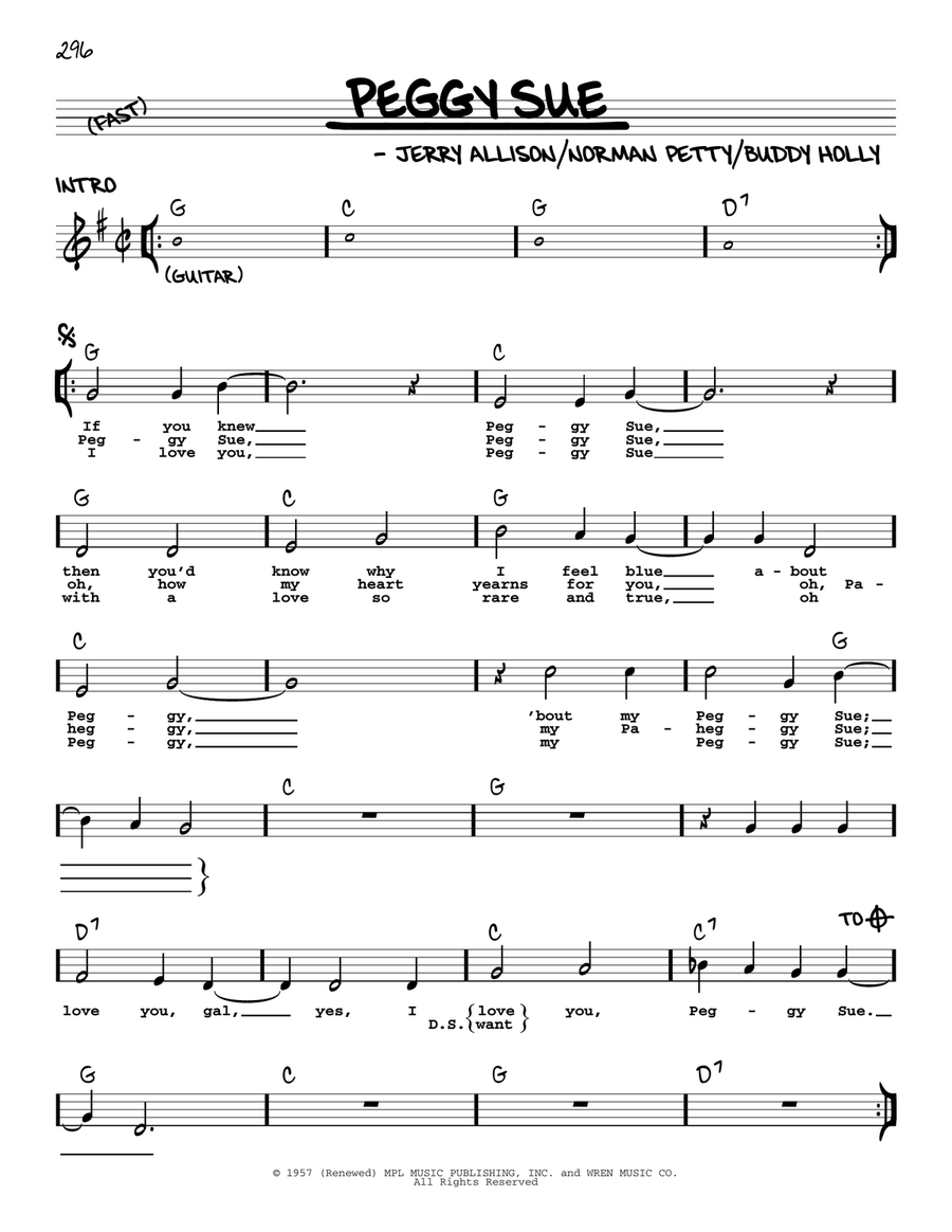 Peggy Sue Peggy Sue Voice scores gallery preview page 1