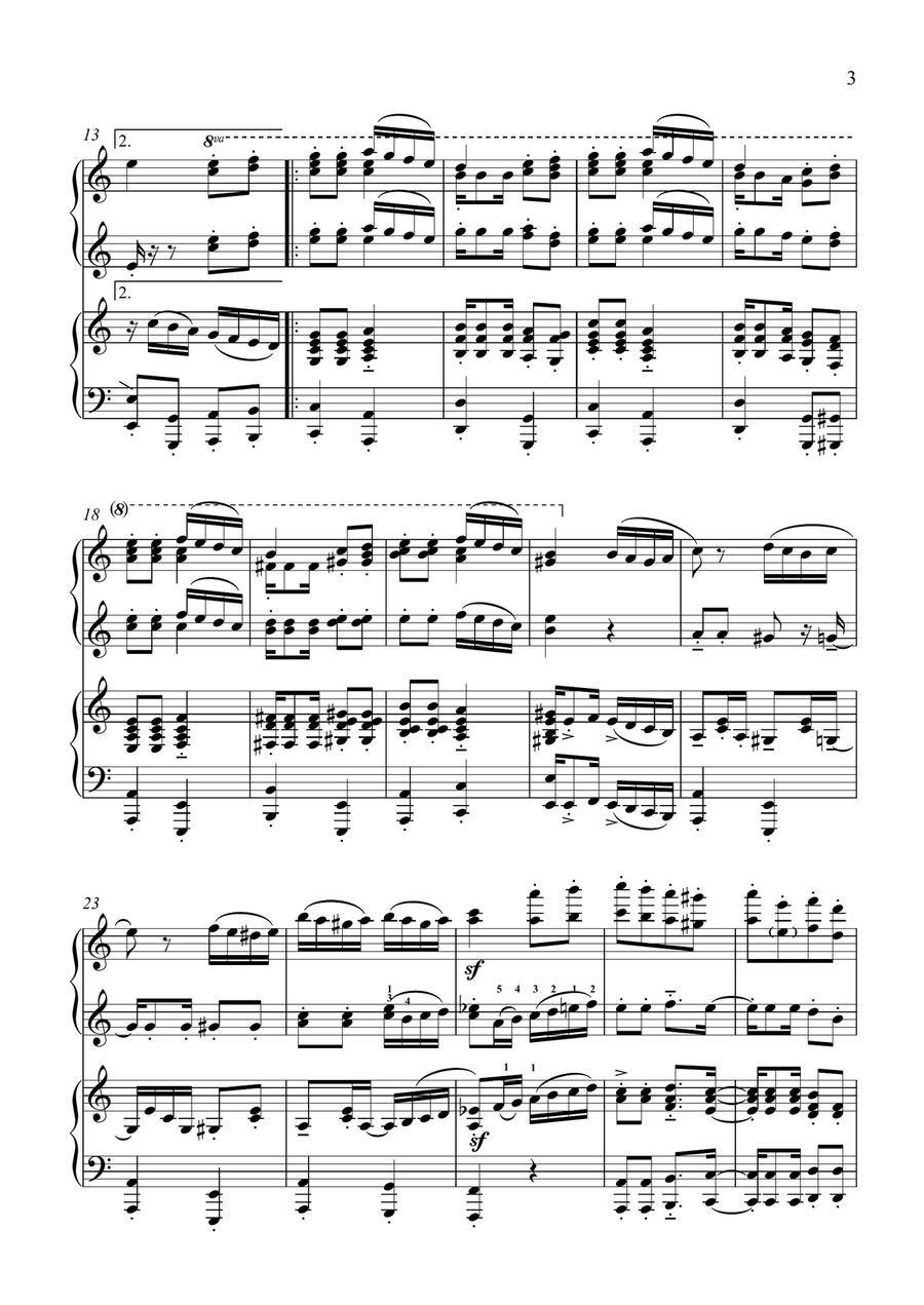 Samba..alla..Turca (Piano Duet - Four Hands) Piano Duet scores gallery preview page 3