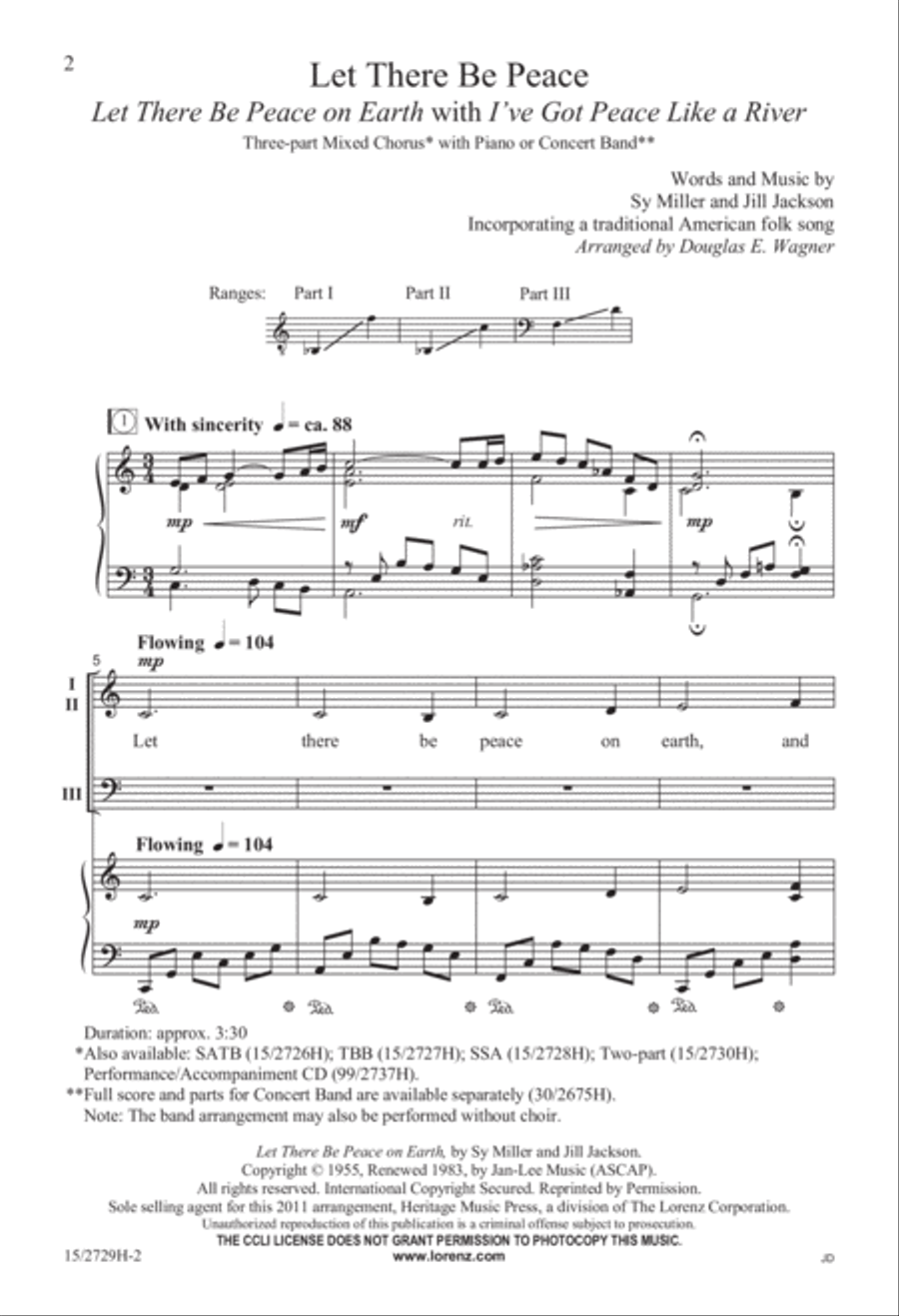 Let There Be Peace Let There Be Peace 3-Part scores gallery preview page 3