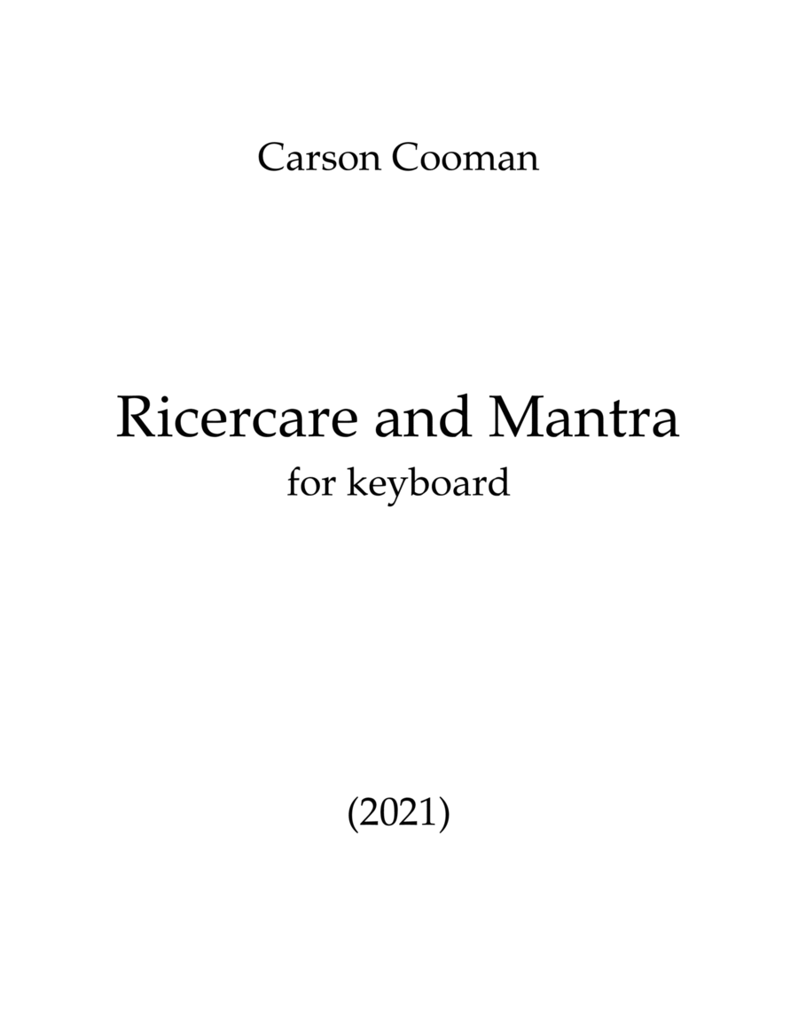 Ricercare and Mantra Harpsichord scores gallery preview page 1
