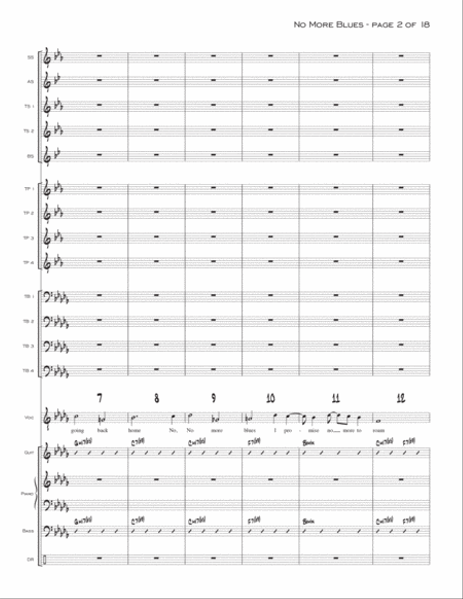 Chega De Saudade (no More Blues) Jazz Ensemble scores gallery preview page 2
