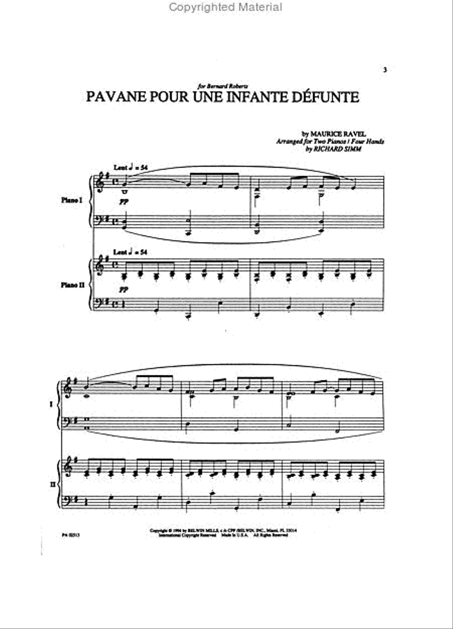 Pavane Pour une Infante Defunte Small Ensemble scores gallery preview page 4