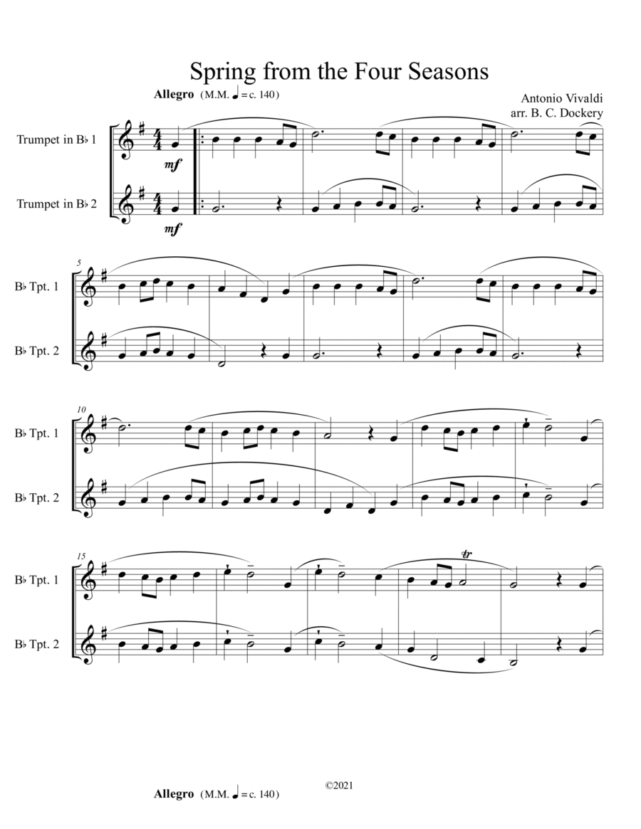 Spring from the Four Seasons (Trumpet Duet)