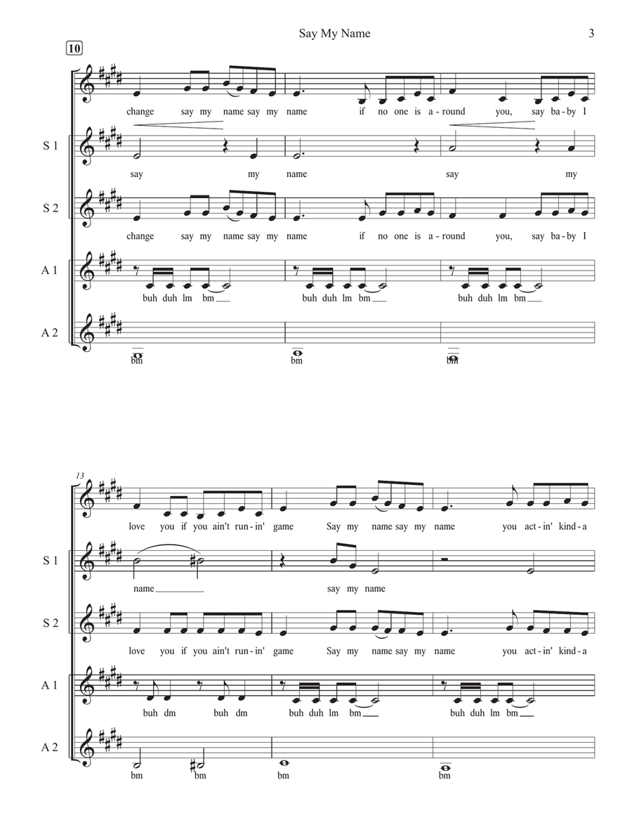 Say My Name SSAA scores gallery preview page 3
