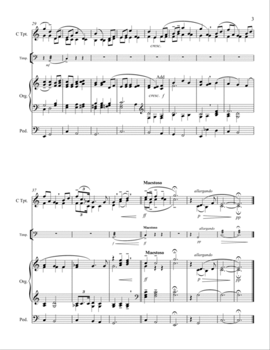 Nimrod from Enigma Variations for One or Two Trumpet and Organ with Optional Timpani Trumpet Duet scores gallery preview page 4
