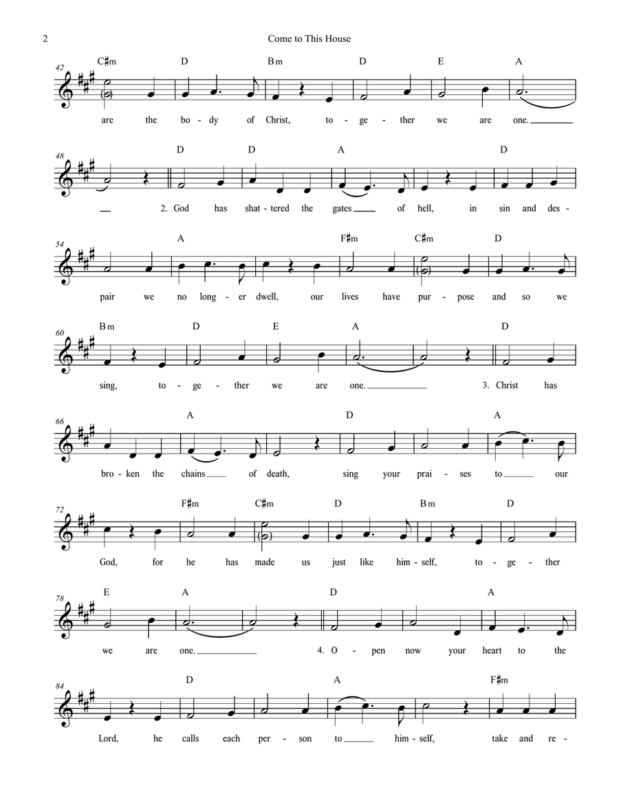 Come to This House Guitar scores gallery preview page 2