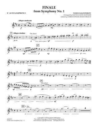Finale from Symphony No. 1 - Eb Alto Saxophone 1
