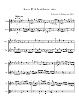 D. Scarlatti Sonata in C-minor K.11 for violin and viola