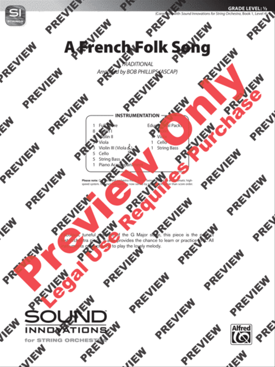 A French Folk Song String Orchestra scores gallery preview page 2