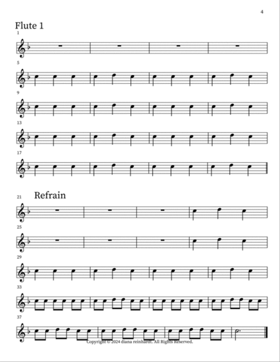 Christ Has Arisen, Alleluia Flute Solo scores gallery preview page 4