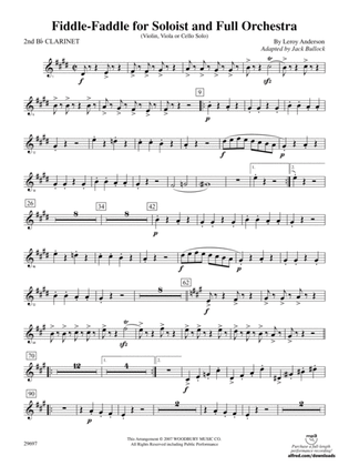 Fiddle-Faddle for Soloist and Full Orchestra: 2nd B-flat Clarinet