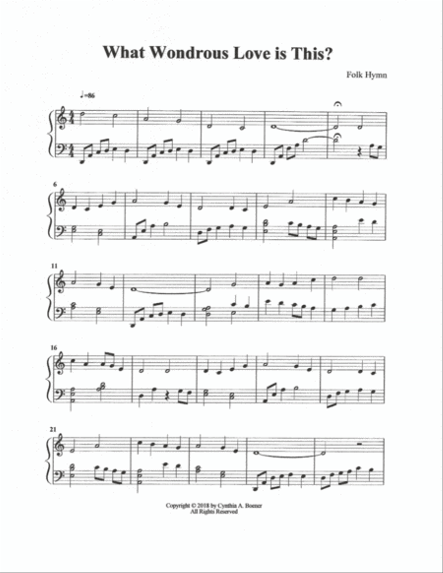 What Wondrous Love is This Harp scores gallery preview page 1