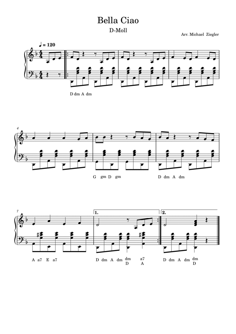 Bella Ciao Bella Ciao A Cappella scores gallery preview page 1