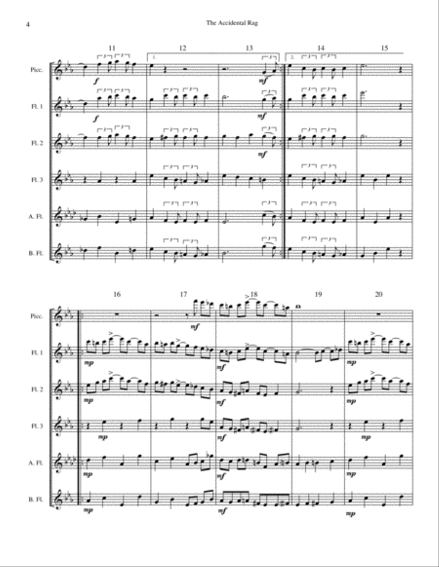 Accidental Rag Flute Choir scores gallery preview page 3