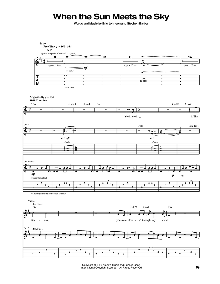 When The Sun Meets The Sky Acoustic Guitar scores gallery preview page 1