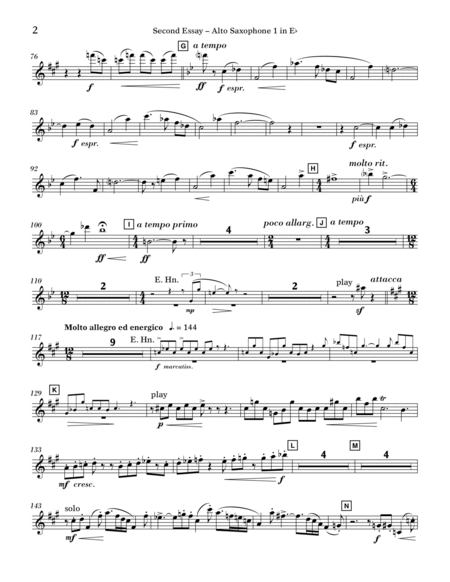 Second Essay - Eb Alto Saxophone 1