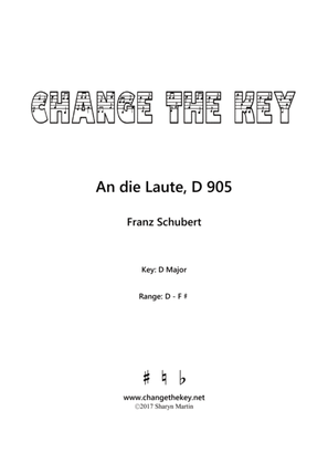 Book cover for An die Laute - D Major