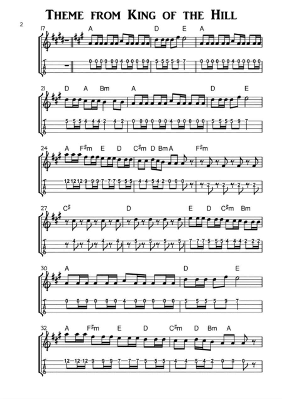 Theme From King Of The Hill Ukulele scores gallery preview page 2