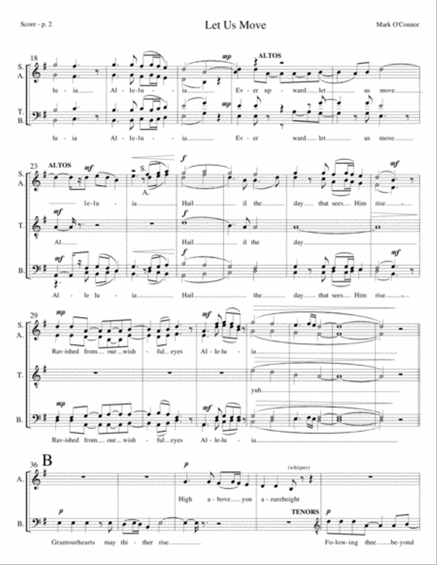 Let Us Move (score - vocal choir and violin solo) 4-Part scores gallery preview page 5