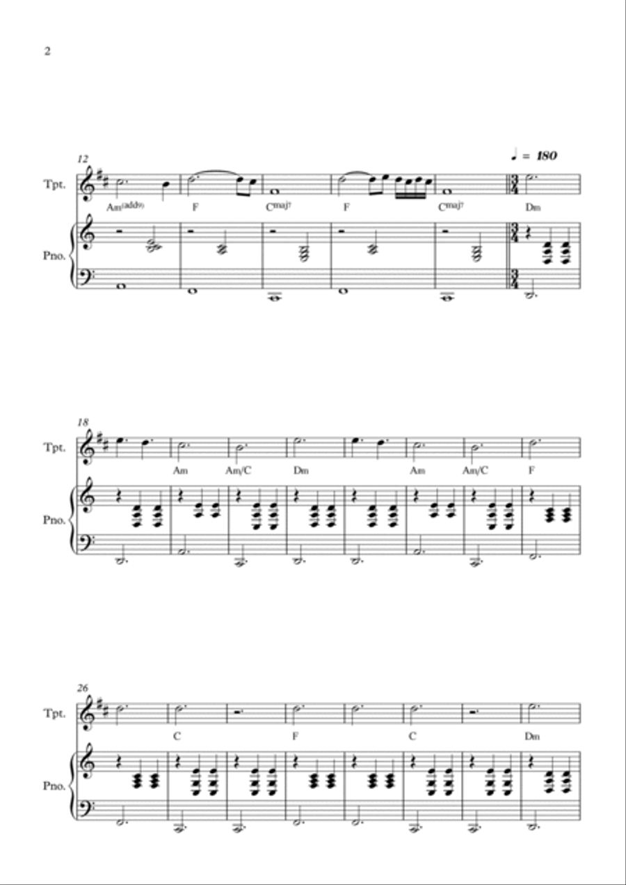 La Valse D'amelie B-Flat Trumpet scores gallery preview page 2