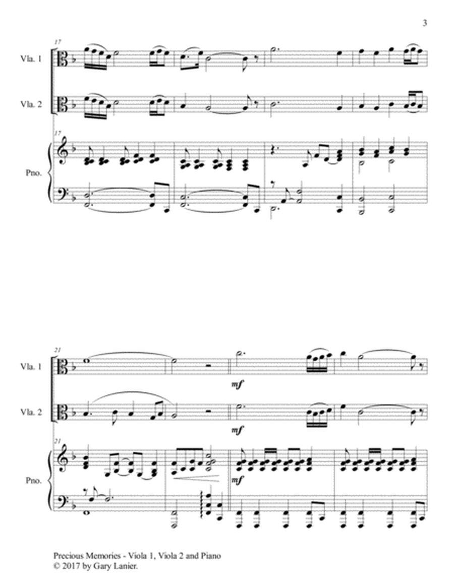 Precious Memories (Trio - Viola 1, Viola 2 & Piano with Score/Parts) image number null