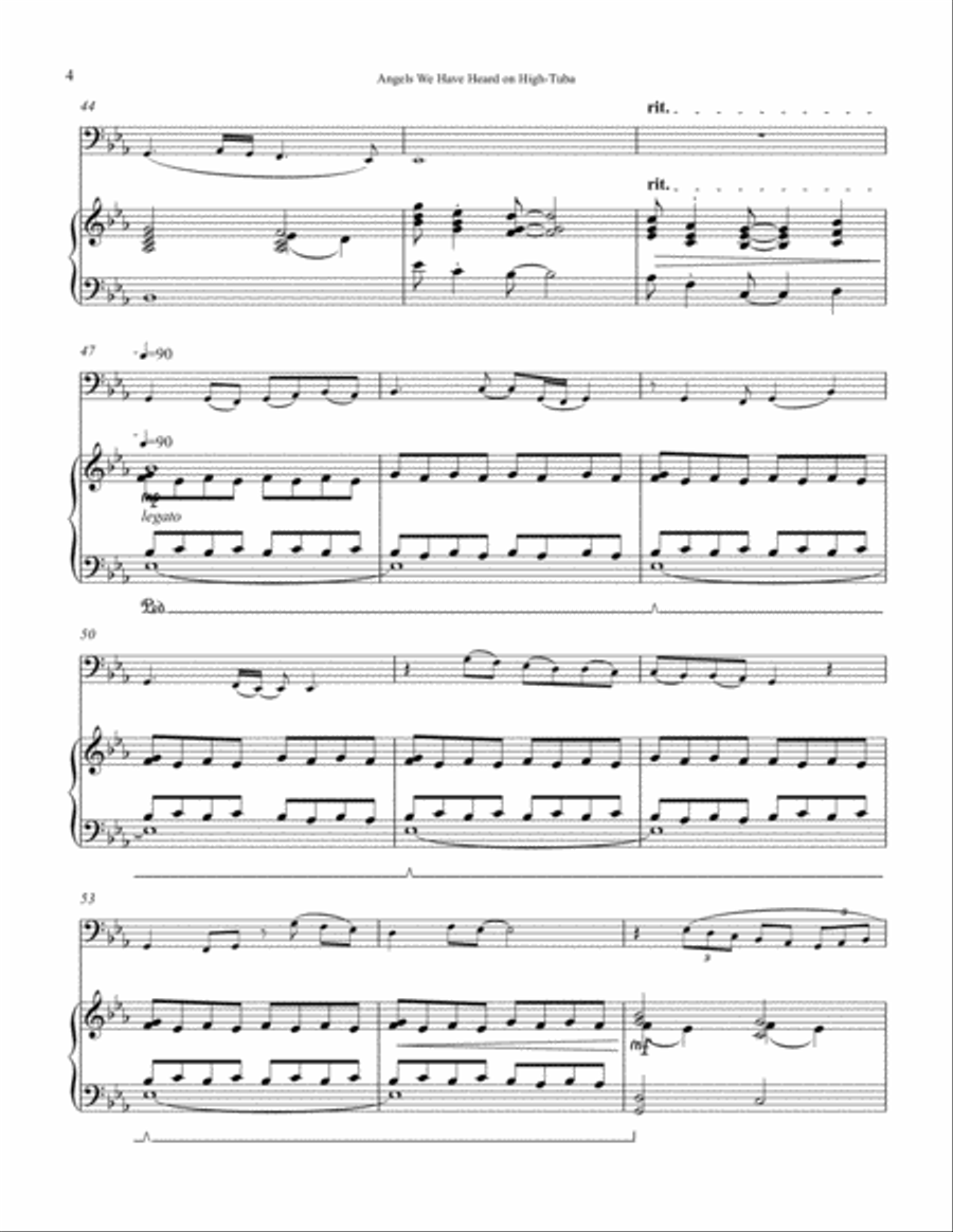 Tuba - Angels We Have Heard on High (smooth jazz) Piano scores gallery preview page 4