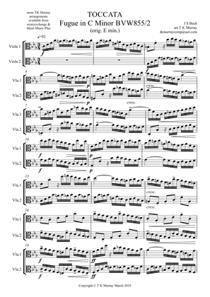 Bach - Toccata - Fugue in E Minor BWV855 - 2 Violas, Viola Duo
