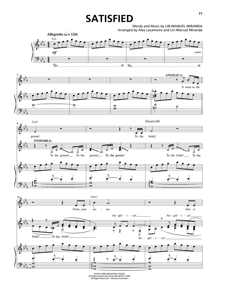 Satisfied lyrics sales hamilton musical