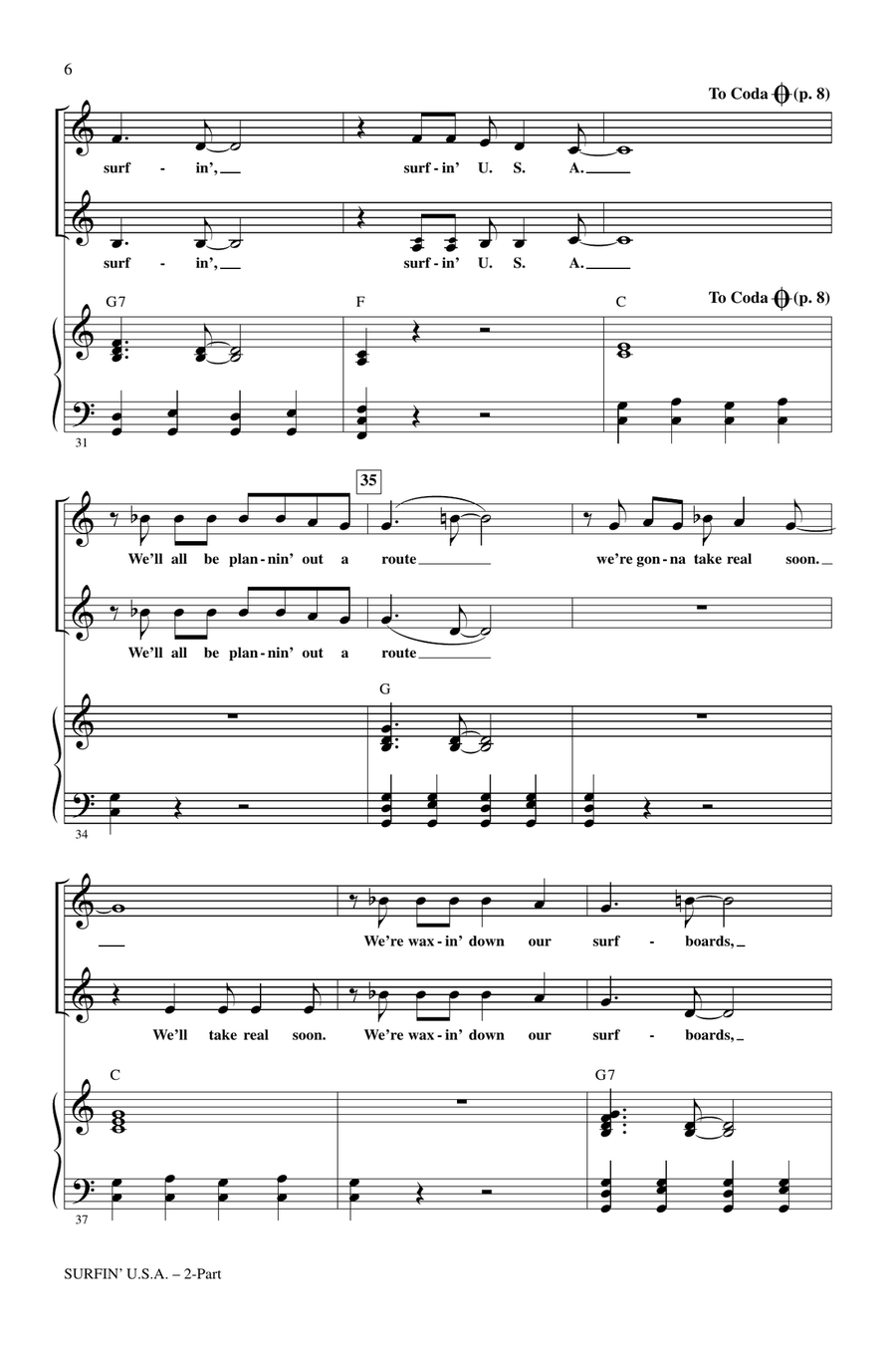 Surfin' U.S.A. (arr. Tom Anderson) 2-Part scores gallery preview page 4